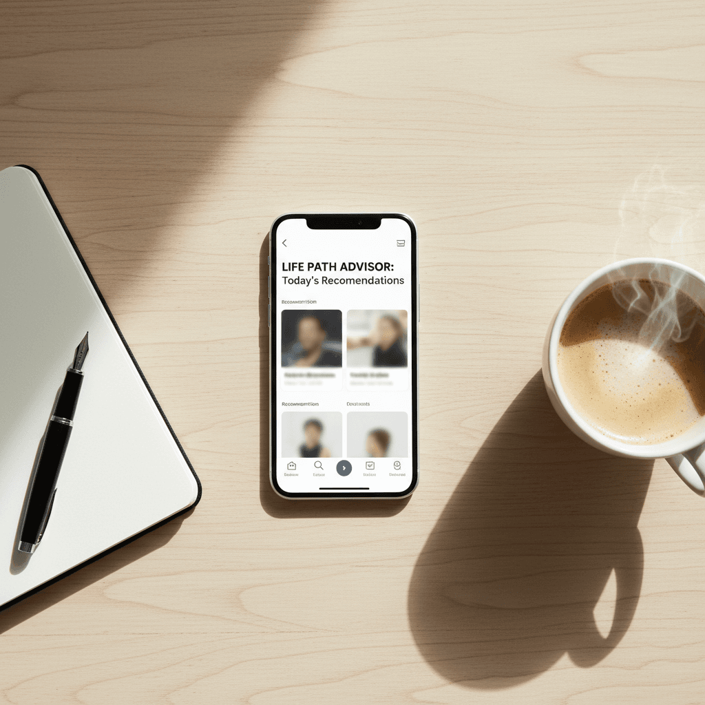 Smartphone su scrivania di legno con portafoglio e monete, luce naturale soffusa