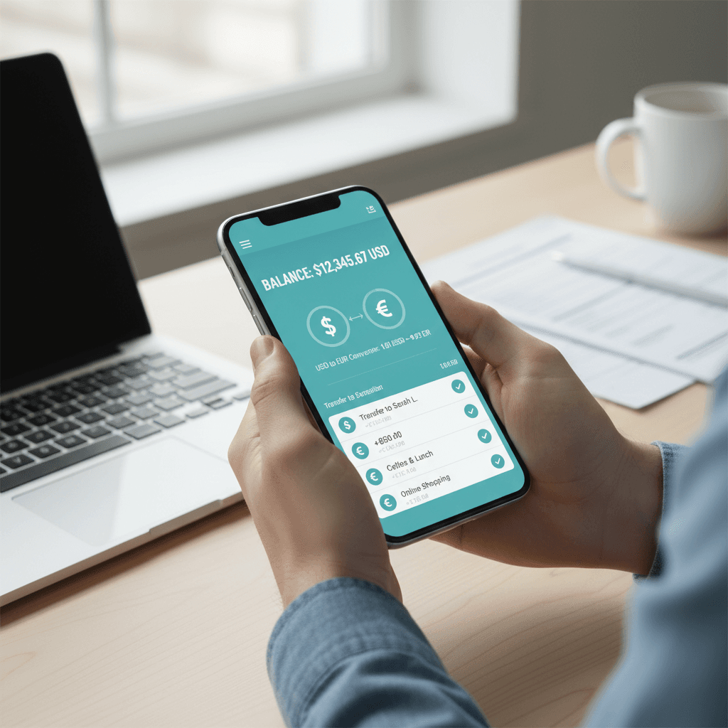 Primo piano di uno schermo di smartphone con interfaccia di transazione chiara e dettagliata